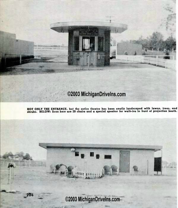 Caro Drive-In Theatre - Caro Ticket Booth Snackbar 1950-51 Theatre Catalog (newer photo)
